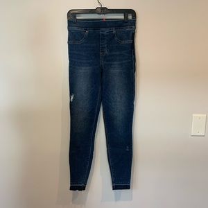Spanx Pull-On Distressed Skinny Ankle Jeans Small